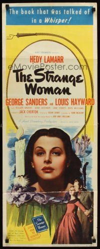1z676 STRANGE WOMAN insert '46 Hedy Lamarr in the book by Ben Ames Williams that was whispered about
