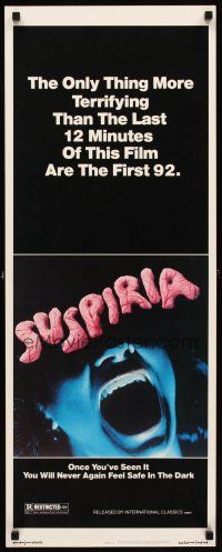 1z683 SUSPIRIA insert '77 classic Dario Argento horror, cool close up screaming mouth image!