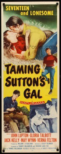 1z688 TAMING SUTTON'S GAL insert '57 she's seventeen & lonesome and kissing in the hay!