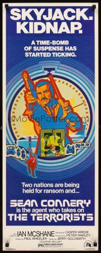 1z697 TERRORISTS insert '75 great colorful artwork of Sean Connery by Robert Tanenbaum!