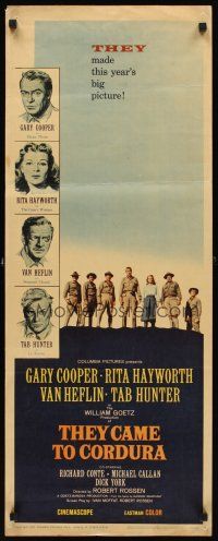 1z703 THEY CAME TO CORDURA insert '59 Gary Cooper, Rita Hayworth, Tab Hunter, Van Heflin