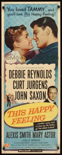 1z707 THIS HAPPY FEELING insert '58 Debbie Reynolds, Curt Jurgens, Saxon, you'll love this!