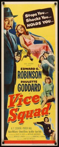 1z739 VICE SQUAD insert '53 Edward G. Robinson, noir that stops you, shocks you, holds you!