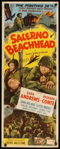 1z744 WALK IN THE SUN insert R51 Dana Andrews & Richard Conte in WWII, Salerno Beachhead!