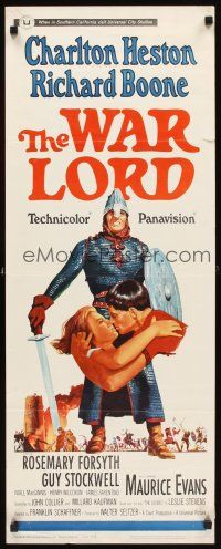 1z749 WAR LORD insert '65 art of Charlton Heston all decked out in armor with sword!