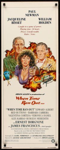 1z755 WHEN TIME RAN OUT insert '80 cool art of Paul Newman, William Holden & Jacqueline Bisset