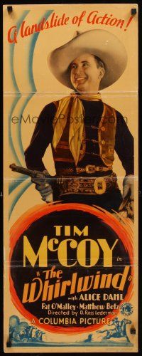 1z760 WHIRLWIND insert '33 cowboy Tim McCoy in a landslide of western action!