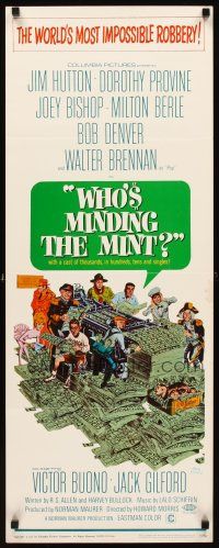 1z765 WHO'S MINDING THE MINT insert '67 great wacky art of entire cast by Norman Maurer!