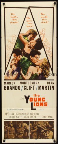 1z792 YOUNG LIONS insert '58 Nazi Marlon Brando, Dean Martin & Montgomery Clift!