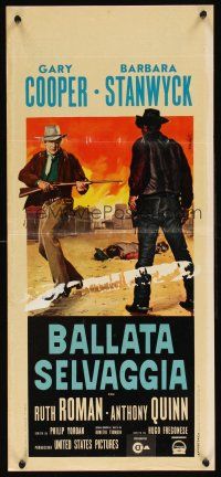 1z013 BLOWING WILD Italian locandina R60s Nistri art of cowboy Gary Cooper & Anthony Quinn!