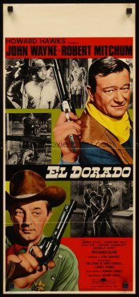 1z031 EL DORADO Italian locandina '67 John Wayne, Robert Mitchum, Howard Hawks