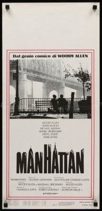1z076 MANHATTAN Italian locandina '79 classic image of Woody Allen & Diane Keaton by bridge!