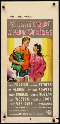 1z089 PALM SPRINGS WEEKEND Italian locandina '63 Troy Donahue, Connie Stevens, teen swingers!