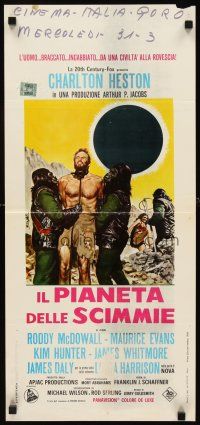 1z090 PLANET OF THE APES Italian locandina '68 Charlton Heston, classic sci-fi!