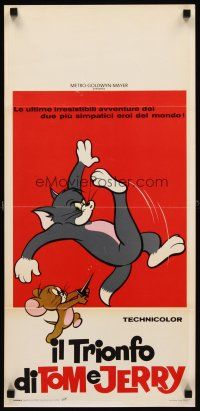1z116 TOM & JERRY Italian locandina '64 classic cat & mouse. great cartoon image!