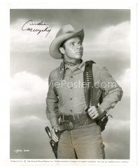 2a270 AUDIE MURPHY signed 8x10 still '54 great cowboy portrait from Drums Across the River!