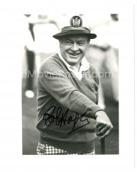 2a709 BOB HOPE signed 8x10 REPRO still '80s great close up smiling portrait while playing golf!