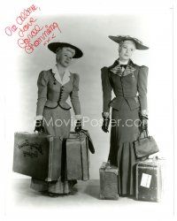 2a721 CAROL CHANNING signed 8x10 REPRO still '80s standing with Ginger Rogers holding luggage!