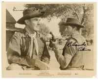 2a283 COMANCHE STATION signed 8x10 still '60 by BOTH Randolph Scott AND Claude Akins!