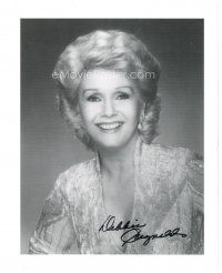 2a742 DEBBIE REYNOLDS signed 8x10 REPRO still '80s great smiling close up of the actress!