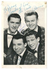 2a415 FOUR LADS signed 5x7.25 publicity still '50s by Bernie, Connie, Jimmy AND Frank!