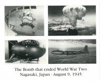 2a771 FRED J. OLIVI signed 8x10 REPRO still '80s co-pilot of Nagasaki atom bomb plane!