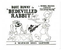 2a774 FRIZ FRELENG signed 8x10 REPRO still '80s on title still from Bugs Bunny's Bedevilled Rabbit!