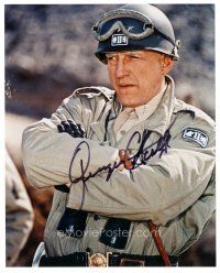 2a782 GEORGE C. SCOTT signed color 8x10 REPRO still '70 c/u with arms crossed as General Patton!