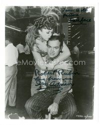 2a793 IRIS ADRIAN signed 8x10 REPRO still '70s great image kissing Bob Hope from The Paleface!