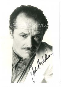 2a795 JACK NICHOLSON signed 8x10 REPRO still '80s great close portrait with a mustache!