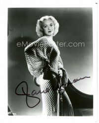 2a808 JANE WYMAN signed 8x10 REPRO still '80s full-length portrait of the sexy star wearing a robe!
