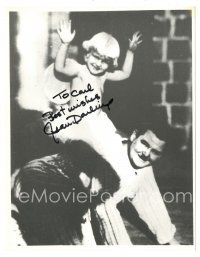 2a992 JEAN DARLING signed 6.25x8 REPRO still '02 the Our Gang star riding on Oliver Hardy's back!