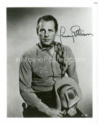 2a819 JIMMY ELLISON signed 8x10 REPRO still '80s seated close up holding cowboy hat!
