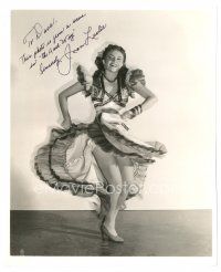 2a316 JOAN LESLIE signed 8x10 still '42 as a sexy dancer showing her legs from The Hard Way!
