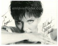 2a824 JOANNA CASSIDY signed 8x10 REPRO still '80s great super close up with short hair!
