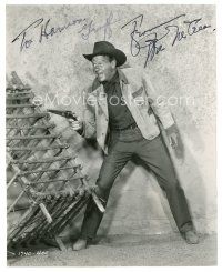 2a319 JOEL McCREA signed 7.5x9.25 still '54 as Confederate Army officer with gun in Border River!