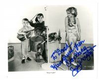 2a837 JOY LANE signed 8x10 REPRO still '90s Scotty & Spanky play music for her in Hawaiian outfit!