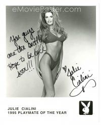 2a844 JULIE CIALINI signed 8x10 REPRO still '90s Playboy Playmate of the Year 1995 barely dressed!