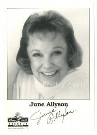 2a994 JUNE ALLYSON signed 5x7 REPRO still '89 great head & shoulders Disney/MGM publicity shot!