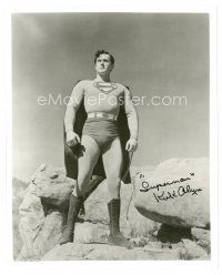 2a858 KIRK ALYN signed 8x10 REPRO still '80s full-length portrait in Superman costume!