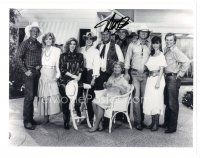 2a860 LARRY HAGMAN signed 8x10 REPRO still '00s great portrait with the cast of TV's Dallas!