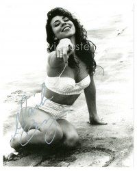 2a883 MARIAH CAREY signed 8x10 REPRO still '90s in skimpy outfit on beach pointing at camera!