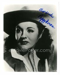 2a928 PEGGY MORAN signed 8x10 REPRO still '80s head & shoulders portrait in cowgirl outfit!