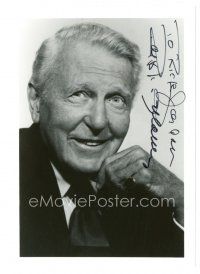 2a997 RALPH BELLAMY signed 5x7 REPRO still '80s head & shoulders portrait late in his career!