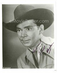 2a947 RUSSELL HAYDEN signed 8x10 REPRO still '80s great head & shoulders cowboy portrait!