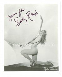 2a949 SALLY RAND signed 8x10 REPRO still '70s great tastefully posed nude by giant ball!