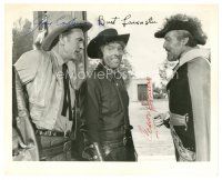 2a399 VERA CRUZ signed 8x10 still '55 by Gary Cooper, Burt Lancaster AND Cesar Romero in Vera Cruz!