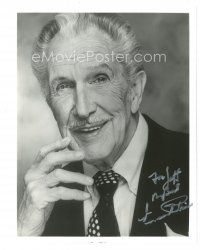 2a984 VINCENT PRICE signed 8x10 REPRO still '80s wonderful smiling portrait late in his career!