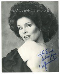2a987 YVONNE CRAIG signed 8x10 REPRO still '80s head & shoulders portrait in backless dress!