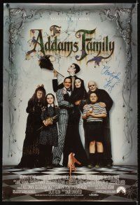 2a048 ADDAMS FAMILY signed 1sh '91 by Christopher Lloyd, best portrait with his creepy co-stars!